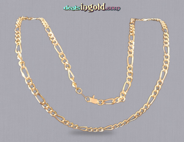 24Kt Gold Bonded Italian Figaro Necklace